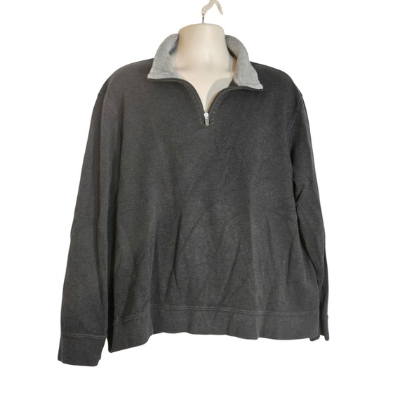 Izod Sweater Men's 2XL Black Quarter Zip Advantage Performance Stretch Preppy - Picture 2 of 8